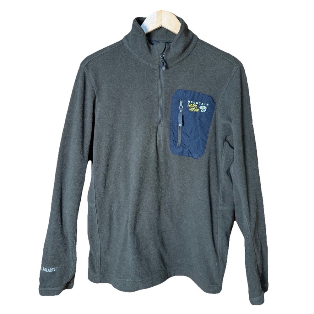 Mountain Hardwear Polartec Quarter-Zip Fleece Pullover Moss Gray Men's‎ Large